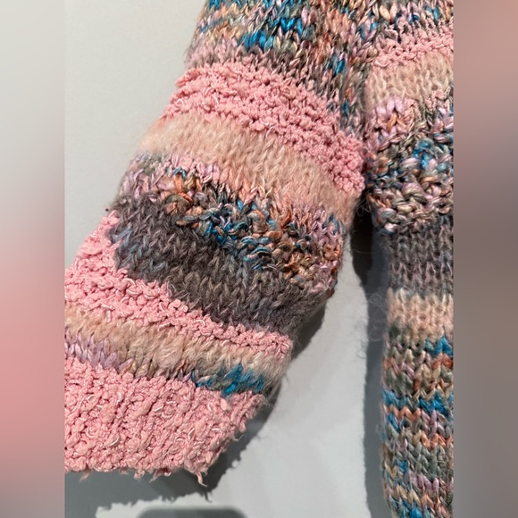 Vintage FINE FEATHERS Knitted By Hand  Wool Blend Women M Multicolor Bohemian - Picture 3 of 13